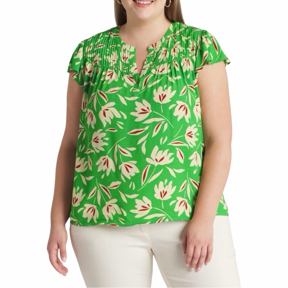 NEW Daniel Rainn Amari Split Neck Blouse | 2X | New With Tags - Picture 2 of 7